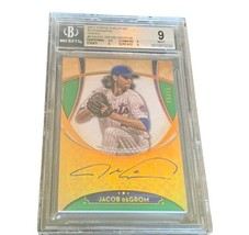 Jacob Degrom Auto BGS 9 Autograph 2017 Topps Five Star Green /15 Mets ON CARD sp - £1,168.14 GBP