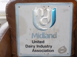 Vintage Midland United Dairy Industry Association Aluminum Sign - $49.50