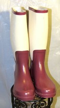 Lands&#39; End Women&#39;s Canvas Shaft Wellies Boots Mauve/Ivory Size: 8 B - $33.99