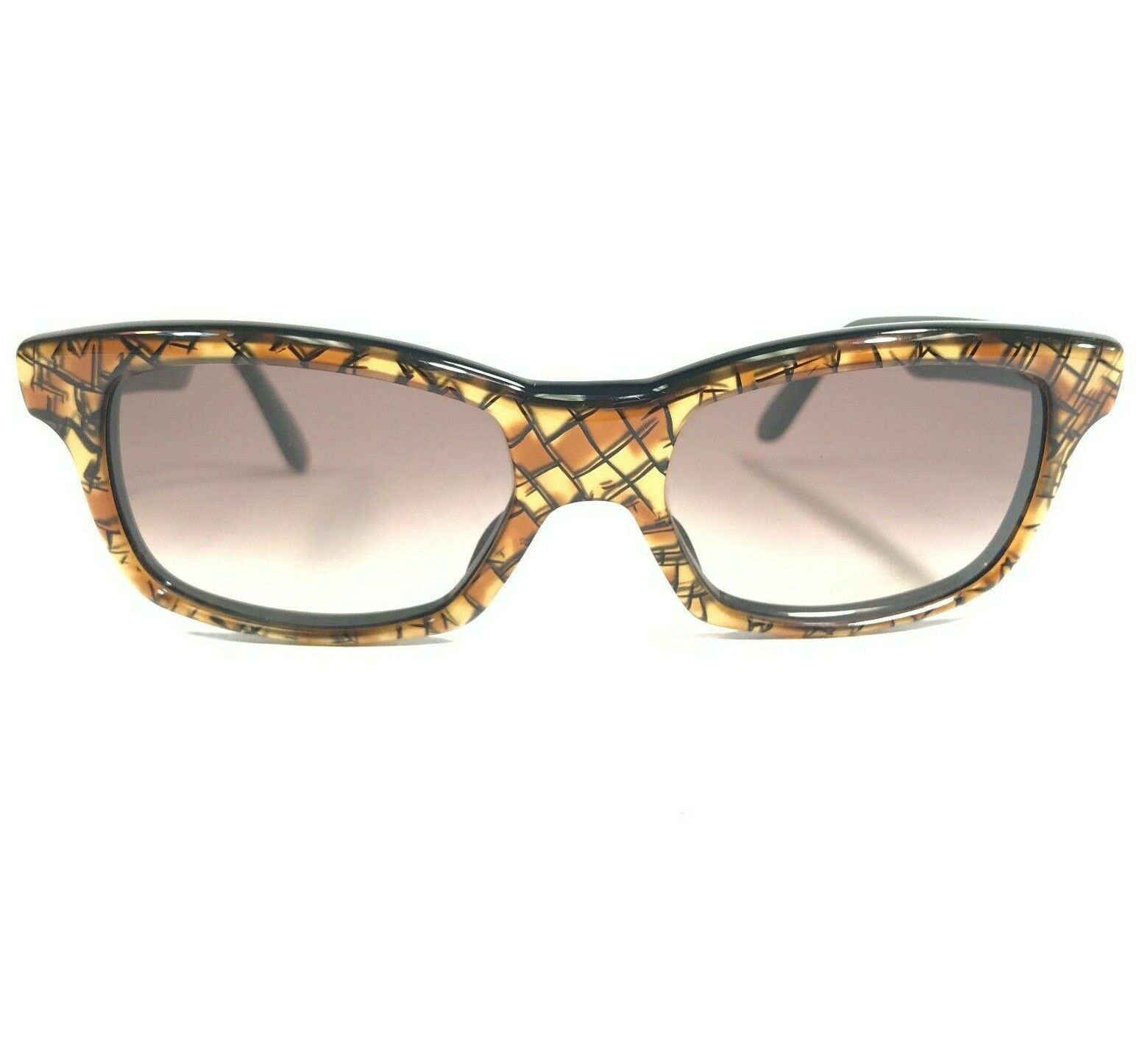 Vintage Maud Frizon Sonnenbrille 801 262 Brown Gelb Geometrisch W / Braune - $78.27