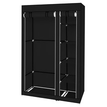 67" Portable Closet Wardrobe Clothes Rack Storage Organizer W/ Shelf Non-Woven - £38.63 GBP