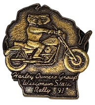 Harley Davidson Owners Group Hog H.O.G 1991 Wisconsin State Rally Vest Lapel Pin - £8.95 GBP