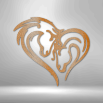 Horse Heart Love Steel Sign Laser Cut Powder Coated Home &amp; Office Metal ... - £41.82 GBP+