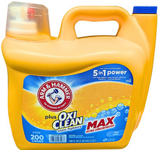 Arm &amp; Hammer Plus OxiClean Max Liquid Laundry Detergent Fresh Scent 200 ... - $31.04