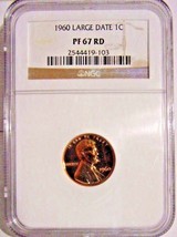 1960 Large Date Lincoln Wheat Cent-NGC PF 67 RD - £27.86 GBP