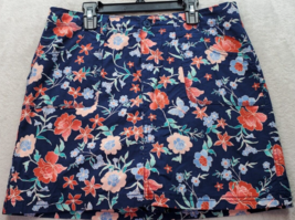 St. John&#39;s Bay Skort With Liner Women&#39;s 32 Navy Floral Cotton Pockets Lo... - $327.04 MXN