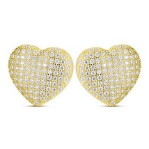 Luxury 925 Sterling Silver Earrings Moissanite Diamond Heart Earring For Women F - £87.48 GBP