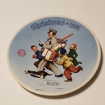 Norman Rockwell Santa&#39;s Helper Plate Fine China By Edwin Knowles 1991 - £10.64 GBP