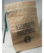 Starbucks Disposable Gift Bag Green Pull Tie &quot;100% Arabica Coffee Beans&quot; - £11.33 GBP