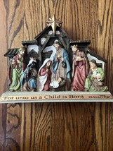 Nativity Scene Display Figurine Christian Holiday Scripture Decor Viscou... - £23.35 GBP