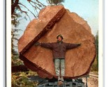 Lumberjack w 12 Foot Spruce Log On Rails UNP WB Postcard R18 - $4.90