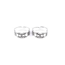 Cute Ethnic 925 Sterling Silver antique finish feett toe rings band - for girl - £19.08 GBP