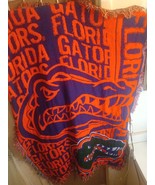 Florida Gators UF Woven Tapestry Throw Bull Gator Booster Blanket 65 x 4 - £73.29 GBP