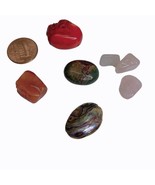 7PCS Of gemstones Plus One  Abalone Rose Quartz Polished Carnelian Stone... - $54.21 CAD