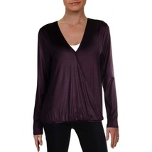 NWT Womens Size XL INC International Concepts Purple Shiny Wrap Blouse Top - £18.79 GBP