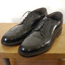 Vtg Jarman Corfam Faux Leather Genuine Black Brogues Wingtips Oxfords 7.... - £31.96 GBP