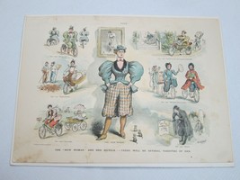 Antique 1895 PUCK CARTOON The New Woman &amp; Her Bicycle Fredrick Opper Ill... - $79.99