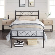 Twin Size Traditional Powder Coated Slatted Metal Platform Bed - $3,461.13 MXN
