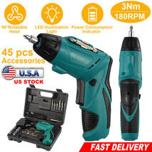 45 in 1 Power Tool Rechargeable Cordless Electric Screwdriver Drill Kit w/ Case - £42.35 GBP