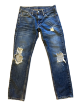 Levis 511 Jeans Mens 31x30 Blue Distressed Faded 100% Cotton Denim Casua... - $29.65