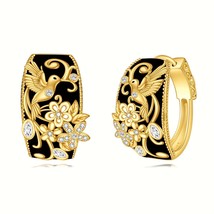 Yellow GoldPlated Hummingbird Sterling Silver Earrings 18mm - $74.99