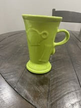 Homer Laughlin Fiesta Lemongrass Green Latte Pedestal Coffee HLC Embosse... - $34.64