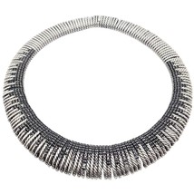 Authentic! David Yurman Silver Tempo Black Spinel Large Collar Necklace - £2,355.15 GBP