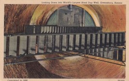 Greensburg Kansas KS World&#39;s Largest Hand Dug Well Postcard B03 - £2.36 GBP