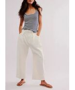 Free People Women&#39;s Sweet Talk Chino Pants Size 12 Snowbell Wide Leg Cro... - $1,101.01 MXN