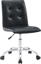 Modway Prim Ribbed Mid Back Swivel Conference Office Chair In Black. - £74.42 GBP