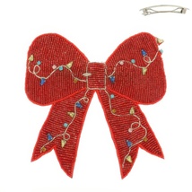  Christmas Lights Bow Beaded Barrette Hair Clip - €30,73 EUR