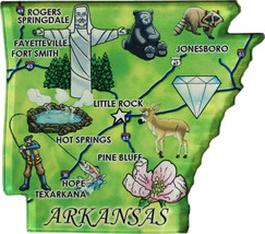 Arkansas Acrylic State Map Magnet - $6.60