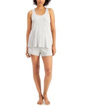 Alfani Womens Sleepwear Tank &amp; Shorts Pajama Set, Small, Pearl Grey - £29.27 GBP