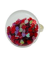 Unique RUBY HEARTS SHAKER RING adjustable IRIDESCENT handmade PARTY gift... - $12.72