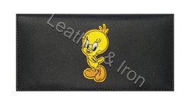 New Tweety Bird Design Leather Checkbook Cover - £17.34 GBP