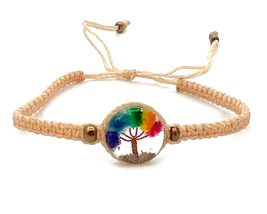 Mia Jewel Shop Tree of Life Crushed Chip Stone Inlay Round Clear Acrylic Macramé - £12.99 GBP