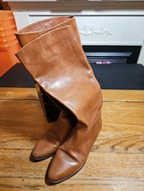 VINTAGE WOMENS 9 West Leather Boots size 7 M Brown Agnes Good Used - £23.77 GBP