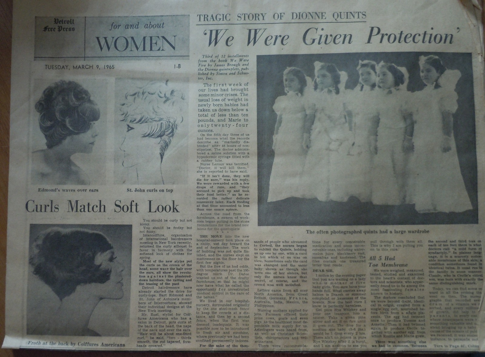 Detroit Free Press March 1965 For &amp; About Women - $4.99