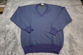 Bobby Jones Sweater Mens Medium Blue Green Long Sleeve Wool Golf Casual V-Neck - £31.63 GBP