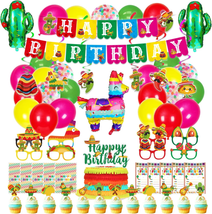 Mexican Themed Birthday Party Decorations, 78 Pcs Fiesta Taco Birthday P... - £22.26 GBP