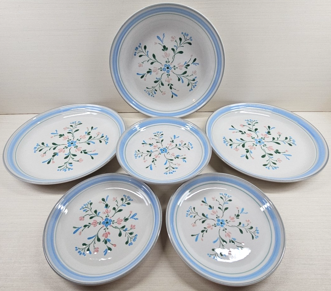 6 Pc Yamaka Fascino Dinner Salad Plate Lot Vintage Floral Table Dish Ret... - $78.87