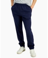 Ideology Men&#39;s Solid Fleece Fitted Cuff Hem Joggers Navy-Large - $25.93 CAD