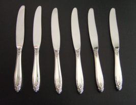 SET OF 6 DINNER KNIVES ELDAN ELD15 PRELUDE PATTERN NICKEL SILVER FLATWARE - $21.60