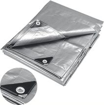 Heavy Duty Poly Tarp Silver 16 ft x 20 ft 12MIL Thickness Waterproof  Co... - $59.39