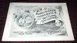 Orig. 1896 John Matthews Soda-Water Apparatus &amp; Bottling catalogue soda fountain - £329.13 GBP