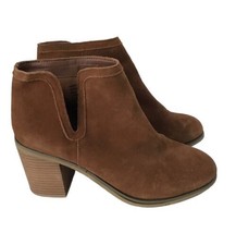 URBAN OUTFITTERS Womens Ankle Boots Booties Cognac Suede Stacked Heel Si... - $12.47