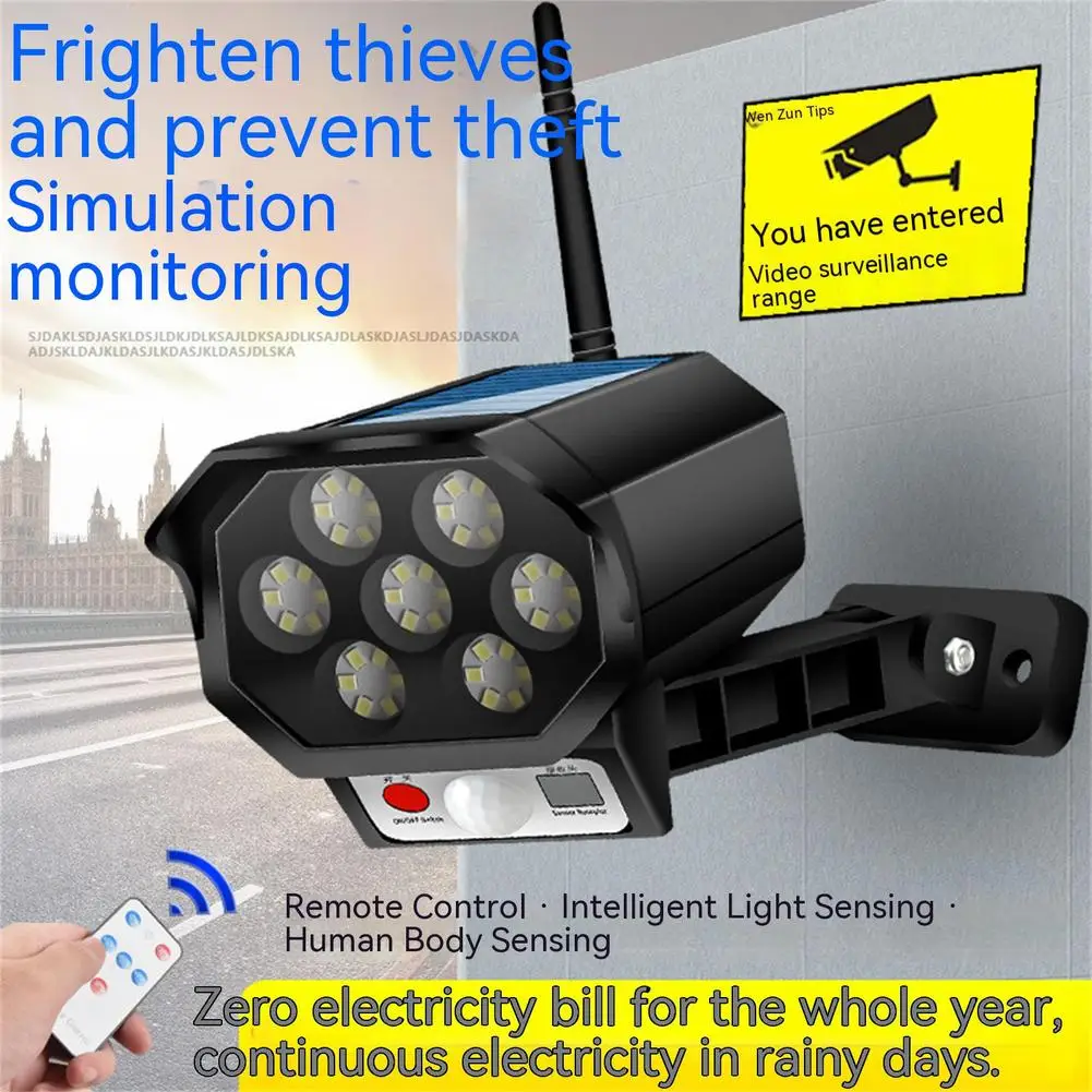 42led Solar Security Light Motion Sensor Simulation Outdoor Fake Camera Rural - £16.40 GBP+