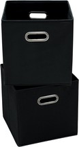 Yunkeeper 11 Inch Cube Storage Bins ,Black Fabric Cubes Organizer Baskets, Black - £19.17 GBP