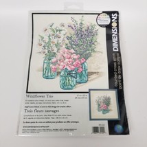 DIMENSIONS COUNTED CROSS STITCH KIT 35122 WILDFLOWER TRIO NEW 2003 - £15.02 GBP