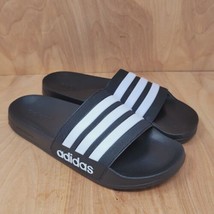 Adidas Men&#39;s Sandals Size 11 Black White Adellite Casual Slides AQ1701 - $27.87